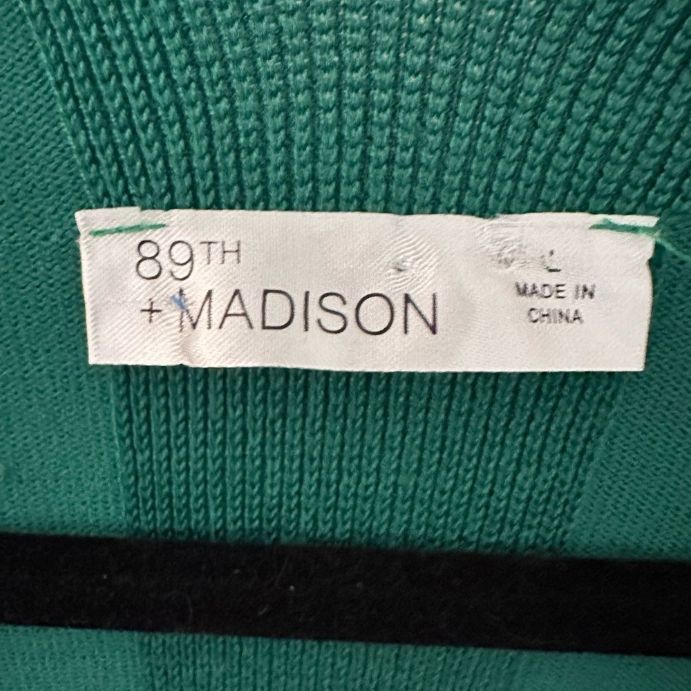 89th & MADISON L open midi length beautiful soft cozy green cardigan classic - Picture 4 of 14